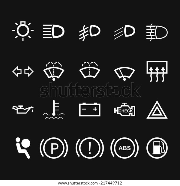 Car Indicator Icons Vector Illustration Stock Vector (Royalty Free ...