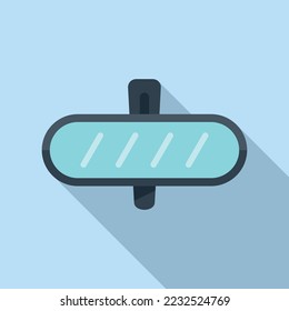 Car indoor mirror icon flat vector. View salon. Driver interior