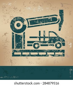 Car industry design on old paper background,grunge concept,vector