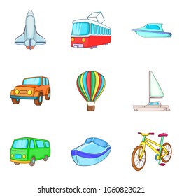Car industry icons set. Cartoon set of 9 car industry vector icons for web isolated on white background