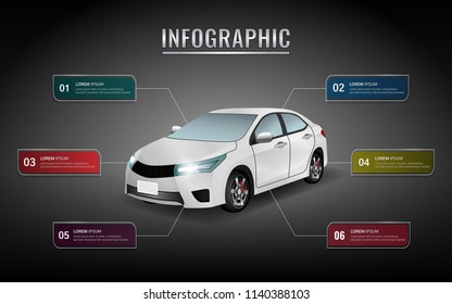 Car infographics. Ready to apply to your design. Vector illustration.