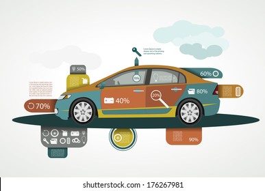 Car Infographics Safe Driving Statistics Stock Vector (Royalty Free ...