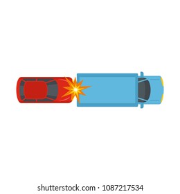 Car injury icon. Flat illustration of car injury vector icon for web