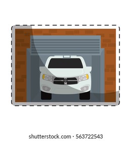 car inside garage  icon image vector illustration design 