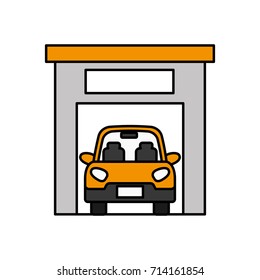 car inside garage icon image