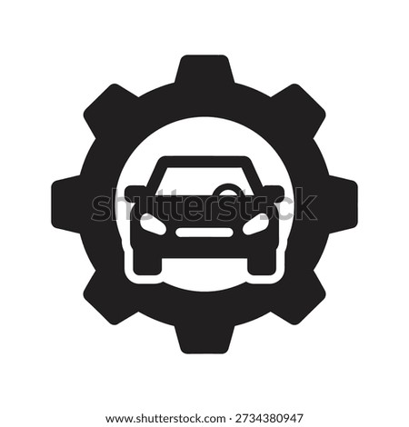 car inside gear mechanism vector icon automotive engineering technology system engine component manufacture machine technical industry motor vehicle construction part