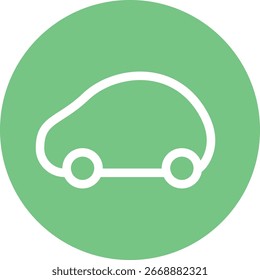 car inside a green circle shape