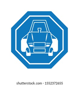 car inside road sign icon design, Automobile auto transportation vehicle drive travel traffic theme Vector illustration
