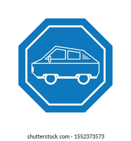 Car inside road sign icon design, Automobile auto transportation vehicle drive travel traffic theme Vector illustration