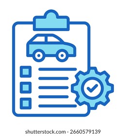 Ícone de Inspeção de Carro Ilustração de Vetor Azul