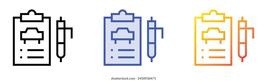 car inspection icon. Linear, Blue Fill and Gradient Style Design Isolated On White Background
