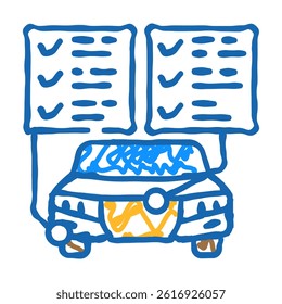 car inspection mechanic doodle icon sketch vector. car inspection mechanic sign. isolated symbol illustration