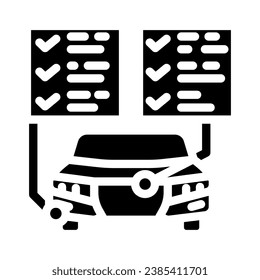 car inspection mechanic glyph icon vector. car inspection mechanic sign. isolated symbol illustration