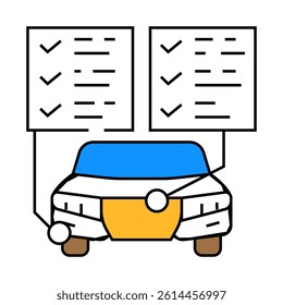 car inspection mechanic line icon vector. car inspection mechanic sign. isolated symbol illustration