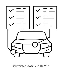 car inspection mechanic line icon vector. car inspection mechanic sign. isolated contour symbol black illustration