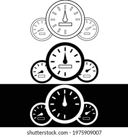 car instrument panel sign. dashboard icon. dashboard linear sign. speedometer logo. flat style. 