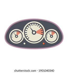 Car instruments icon or sign, abstract vector illustration