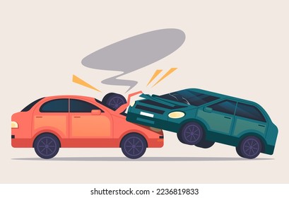 Car insurance accident road crash design element vector illustration concept