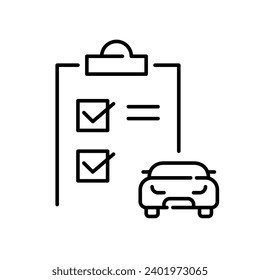 Car insurance agreement. Pixel perfect, editable stroke