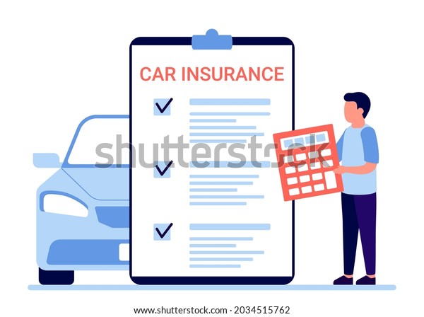 Car insurance, auto claim document.\
Count property tax form of vehicle. Vector\
illustration