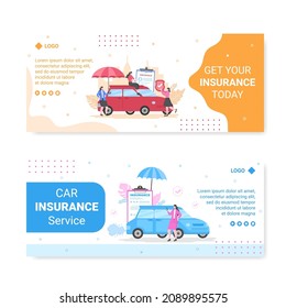 Car Insurance Banner Template Flat Design Illustration Editable of Square Background Suitable for Social media, Greeting Card and Web Internet Ads