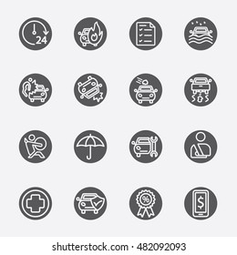 Car Insurance Black Circles Icon