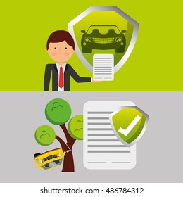 car insurance business icon vector illustration design