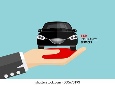 Car insurance business service. Vector illustration concept of insurance.