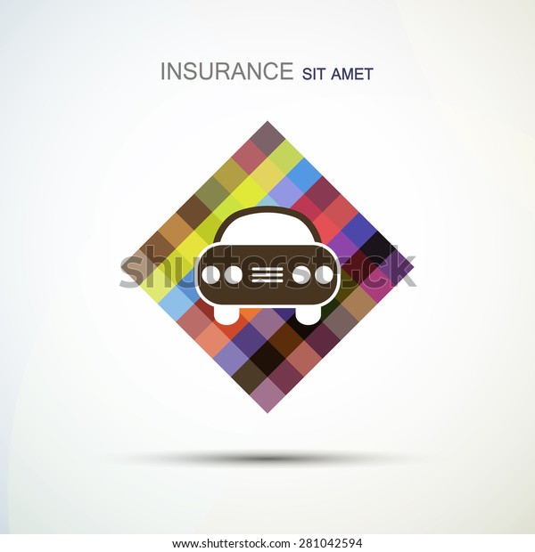 Car\
insurance colorful cube logo concept design\
icon