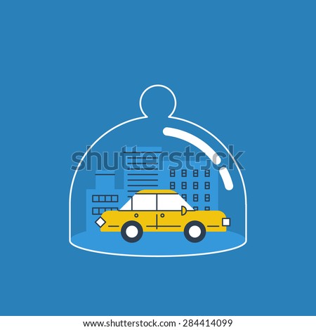 Car insurance concept. Auto theft preventive measures.