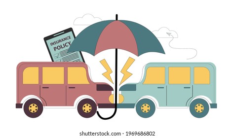Car insurance concept. Compensation for damage to vehicles. Sale of insurance. Insurance agents