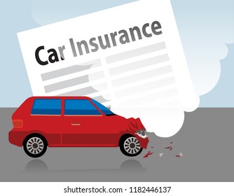 car insurance concept, car crashed 