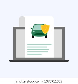Car insurance concept, car protection, business concept vector illustration