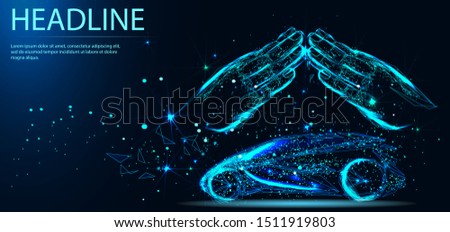 Car insurance concept. Vector illustration. Headline