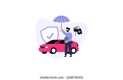 Car insurance coverage concept illustration