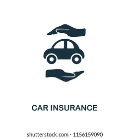 Autoversicherung kreatives Symbol Einfache Elementgrafik. Konzept der Fahrzeugversicherung Symbol Design aus der Versicherungssammlung. Kann für mobile und Web-Design, Apps, Software, Druck verwendet werden.