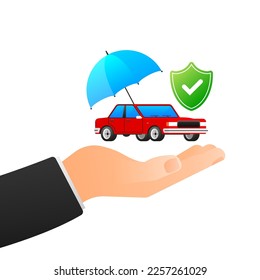 Kfz-Versicherung Versicherungspolice. Konzept der automatischen Sicherheit.