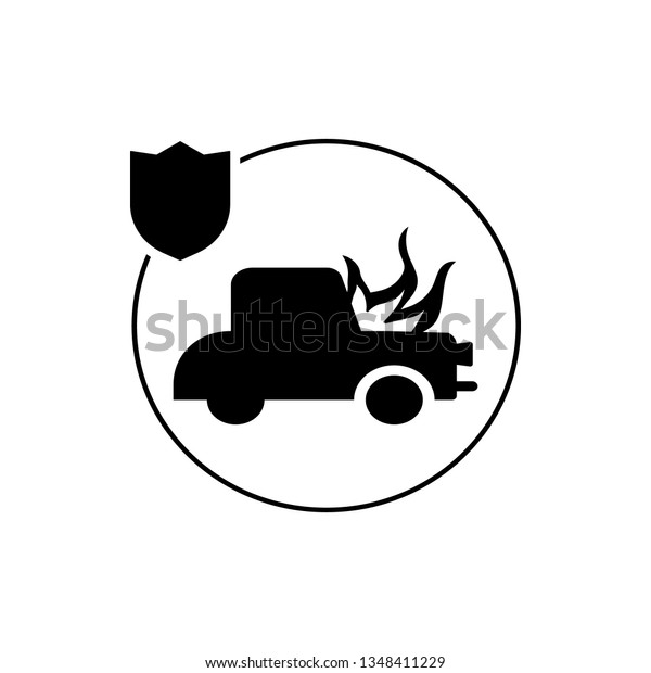 Car, insurance, fire\
icon illustration isolated vector sign symbol - insurance icon\
vector black - Vector