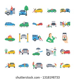 Car Insurance Flat Vectors Pack 
