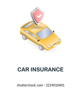 Car Insurance icon. 3d illustration from insurance collection. Creative Car Insurance 3d icon for web design, templates, infographics and more