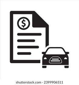 Car insurance icon. Insurance bill, car loan icon