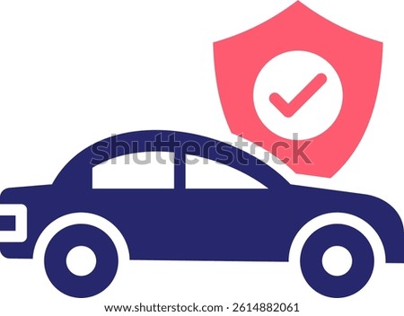 Car Insurance Icon Fill Vector Illustration