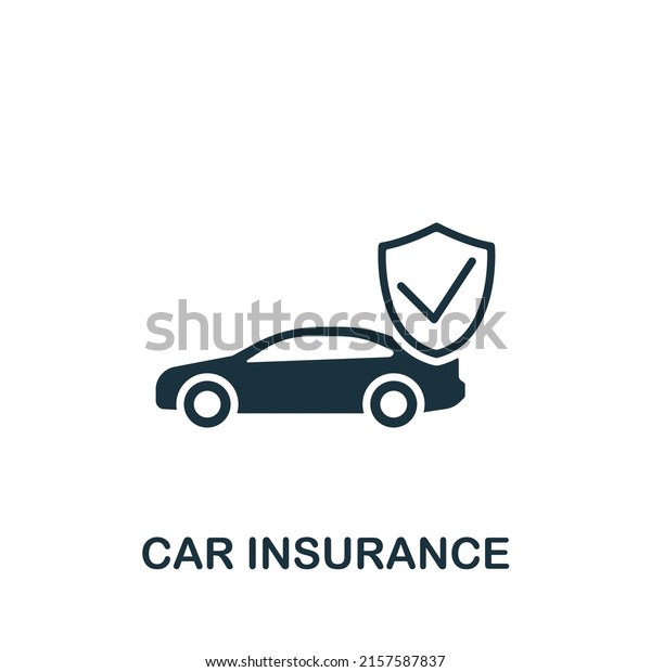Car Insurance icon. Monochrome\
simple Insurance icon for templates, web design and\
infographics