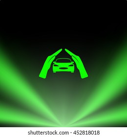car insurance icon, on white background