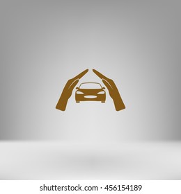 car insurance icon, on white background