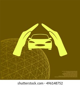 car insurance icon, on white background