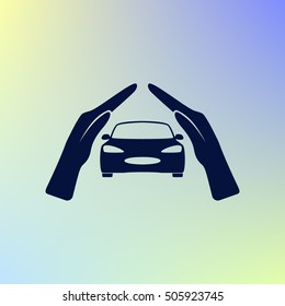 car insurance icon, on white background