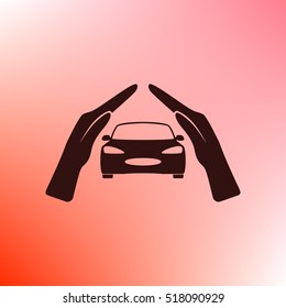 car insurance icon, on white background