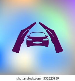 car insurance icon, on white background