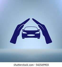 car insurance icon, on white background